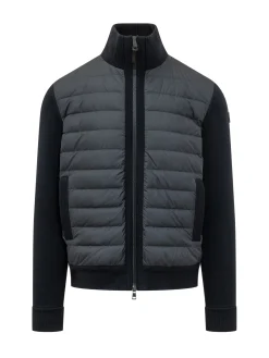 Tricot cardigan with padded front panel