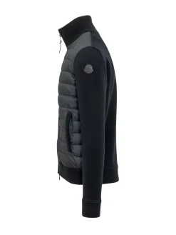 Tricot cardigan with padded front panel