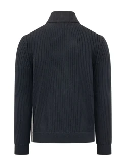 Tricot cardigan with padded front panel