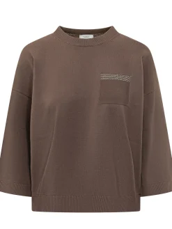 Tricot Knit Top with Pocket