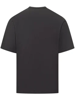 T-shirt Nera con Logo Bianco Jil Sander