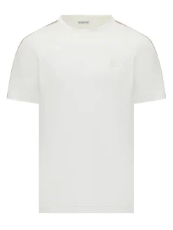 T-shirt with Check Shoulder Bands