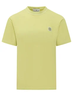 T-shirt with Crew Neck and Applied Logo