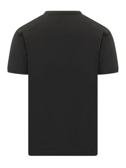 T-Shirt with Embroidered Logo and Crew Neck