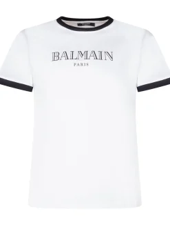 T-shirt with Front Logo and Contrasting Trims