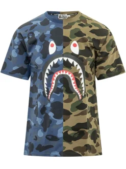 T-shirt with Graphic Print and Camouflage Pattern
