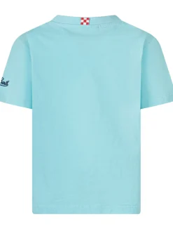 T-shirt with Illustrated Print and Lettering