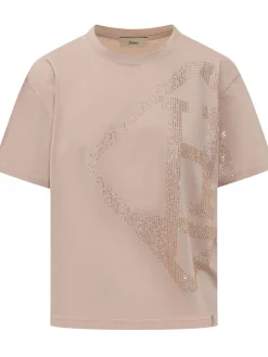 T-shirt with Strass and Front Print