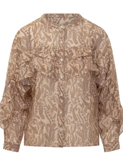 Tunella Shirt with Ruffles and Paisley Print
