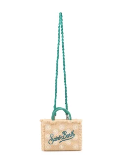 Vanity Mini Straw Bag with Floral Embroidery