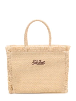 Vanity Straw Shoulder Bag with Handle