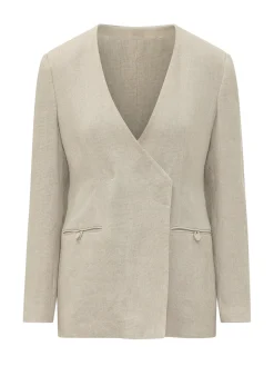 V Neck Blazer with Pockets