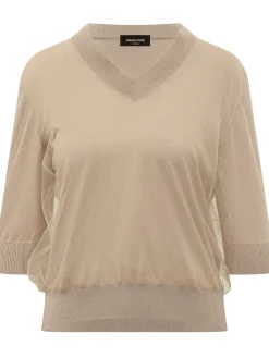 V Neck Short Sleeve Knit Top