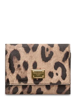 Wallet with Logo Plaque and Animal Print