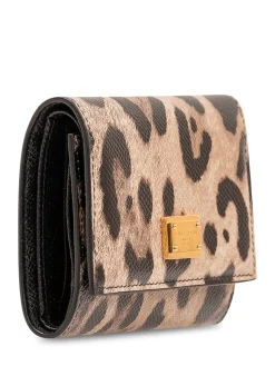Wallet with Logo Plaque and Animal Print