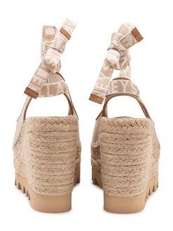 Wedge Shoe Gaia Slingback with Ankle Laces and Toothed Sole