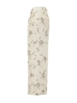 Wide Leg Floral Print Trousers