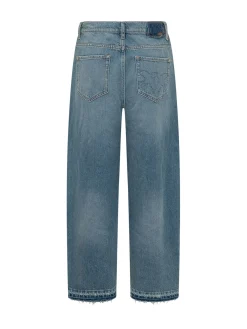Wide Leg Jeans with Frayed Hem