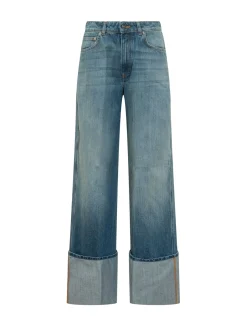 Wide Leg Jeans with Turn Up Hem