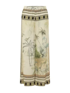 Wide Leg Landscape Print Trousers