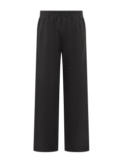 Wide-Leg Pants with Logo Embroidery