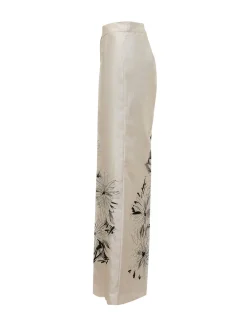 Wide Leg Trousers with Floral Print