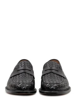 Woven Penny Loafers with Front Strap Adler